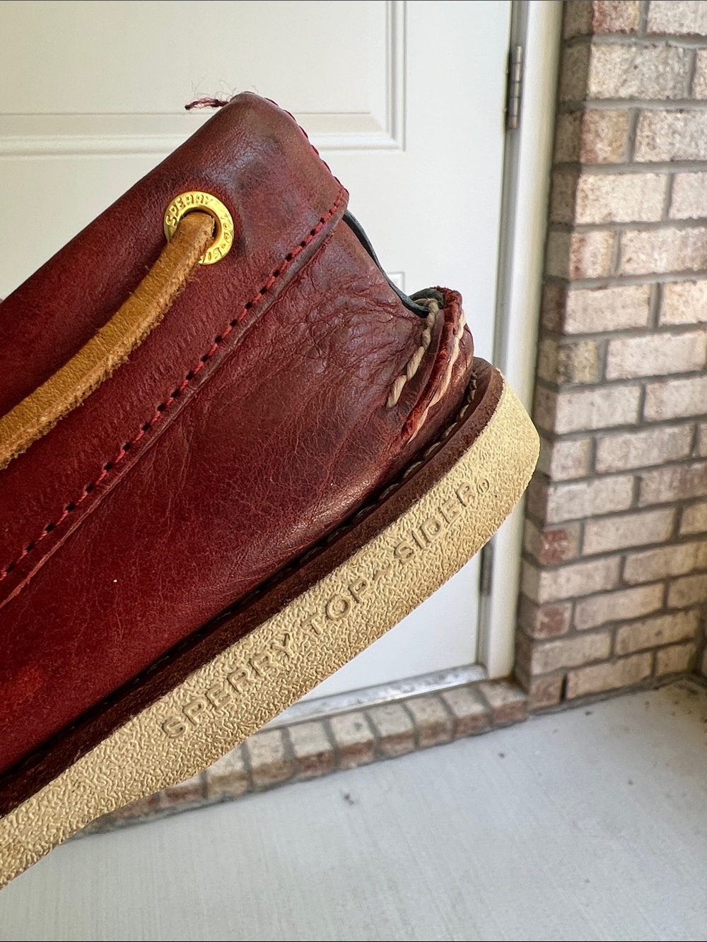 Sperry Top-Sider Gold Cup Dark Red Burgundy Leather Boat Shoes with Tan Laces 11 - Picture 10 of 11